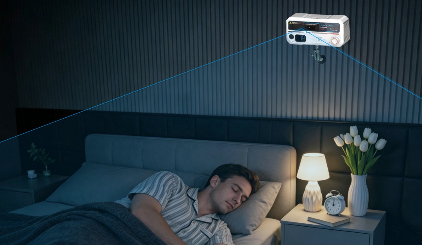 Système Photon Matrix installé sur un mur dans une chambre